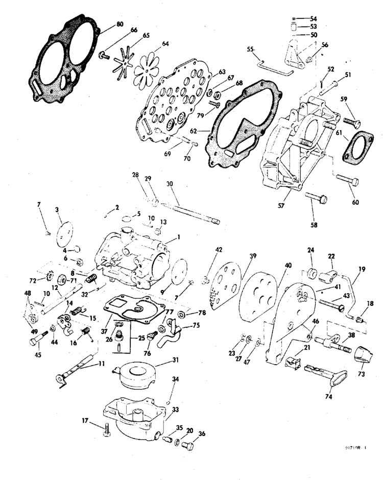 Johnson Carburetor Group Parts for 1969 20hp 20R69B ... 20 hp johnson outboard diagram 