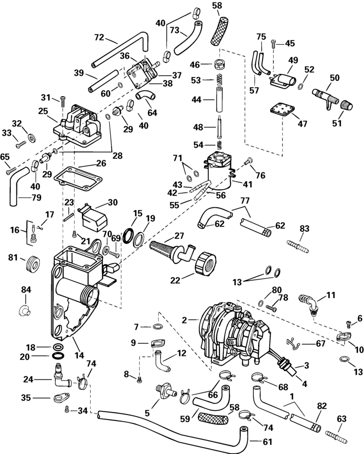 Johnson Fuel Components Parts for 2002 115hp J115VLSNF ... 2001 v star 1100 engine wiring diagram 