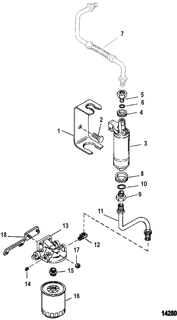 Fuel Pump & Fuel Filter for Mercruiser (4.3l / 4.3lx Alpha One Engine (262  Cid) Gen Ii) Engine