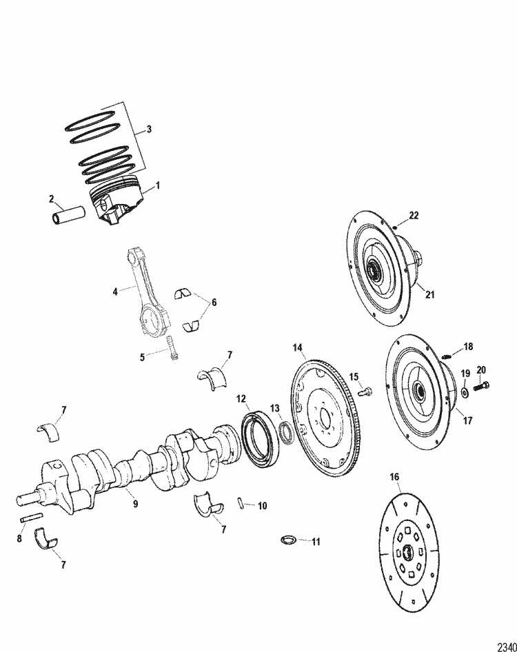 MerCruiser Race Engine & Drive 525 EFI Engine Components (Crankshaft ...